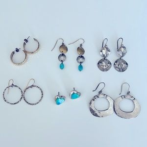 Set of 6 Silver Earrings (Primarily Silpada)